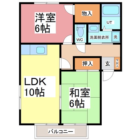 ウィンディア成和　Ａ棟の物件間取画像